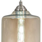 Meyda Lighting Mersch 7" Brushed Nickel Mini Pendant Light With Amber Clear Shade Glass