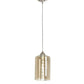 Meyda Lighting Mersch 7" Brushed Nickel Mini Pendant Light With Amber Clear Shade Glass