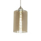 Meyda Lighting Mersch 7" Brushed Nickel Mini Pendant Light With Amber Clear Shade Glass