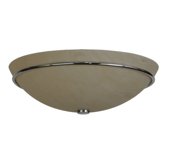 Meyda Lighting Messina 18" 3-Light Extreme Chrome Flush Mount Light With Fleshtone Idalight Shade Glass