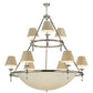 Meyda Lighting Messina 60" 13-Light 2-Tier Chrome Chandelier With White Shade Glass