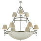Meyda Lighting Messina 60" 13-Light 2-Tier Chrome Chandelier With White Shade Glass