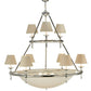 Meyda Lighting Messina 60" 13-Light 2-Tier Chrome Chandelier With White Shade Glass
