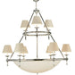 Meyda Lighting Messina 60" 13-Light 2-Tier Chrome Chandelier With White Shade Glass
