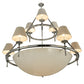 Meyda Lighting Messina 60" 13-Light 2-Tier Chrome Chandelier With White Shade Glass