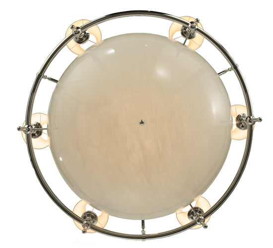 Meyda Lighting Messina 60" 13-Light 2-Tier Chrome Chandelier With White Shade Glass