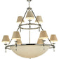 Meyda Lighting Messina 60" 13-Light 2-Tier Chrome Chandelier With White Shade Glass