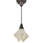 Meyda Lighting Metro 10" Craftsman Brown Handkerchief Milano Pendant Light With Beige Shade Glass