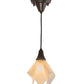 Meyda Lighting Metro 10" Craftsman Brown Handkerchief Milano Pendant Light With Beige Shade Glass