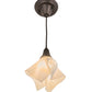 Meyda Lighting Metro 10" Craftsman Brown Handkerchief Milano Pendant Light With Beige Shade Glass