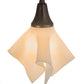 Meyda Lighting Metro 10" Craftsman Brown Handkerchief Milano Pendant Light With Beige Shade Glass