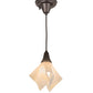 Meyda Lighting Metro 10" Craftsman Brown Handkerchief Milano Pendant Light With Beige Shade Glass