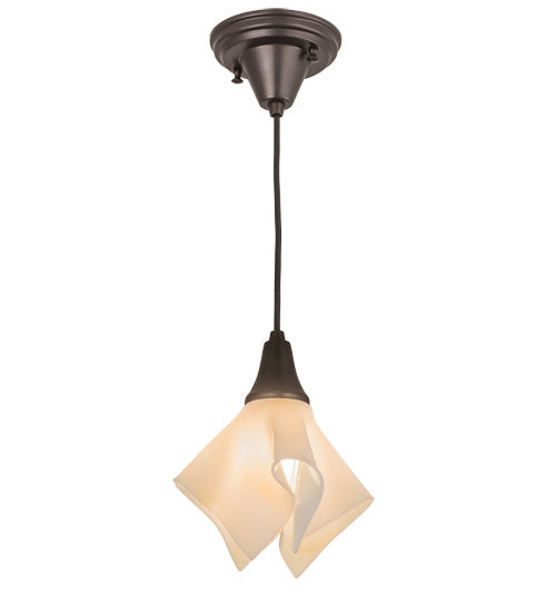 Meyda Lighting Metro 10" Craftsman Brown Handkerchief Milano Pendant Light With Beige Shade Glass