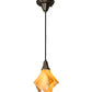 Meyda Lighting Metro 10" Nickel D'Oro Pendant Light With Beige Iridescent Handkerchief Shade Glass