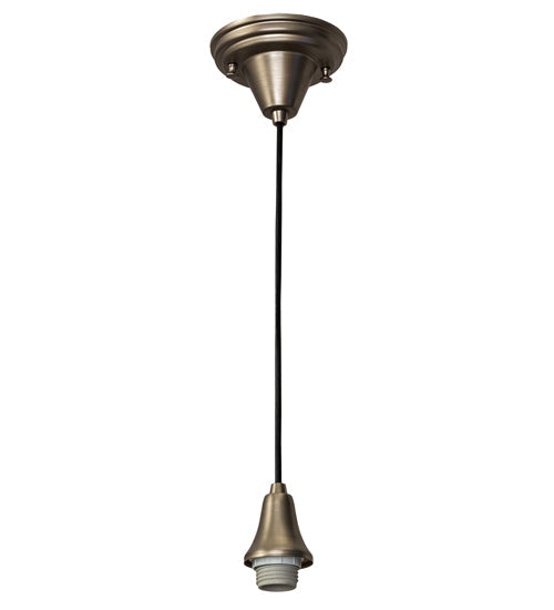 Meyda Lighting Metro 10" Nickel D'Oro Pendant Light With Beige Iridescent Handkerchief Shade Glass