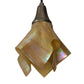 Meyda Lighting Metro 10" Nickel D'Oro Pendant Light With Beige Iridescent Handkerchief Shade Glass