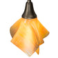 Meyda Lighting Metro 10" Nickel D'Oro Pendant Light With Beige Iridescent Handkerchief Shade Glass