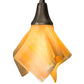 Meyda Lighting Metro 10" Nickel D'Oro Pendant Light With Beige Iridescent Handkerchief Shade Glass