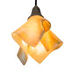 Meyda Lighting Metro 10" Nickel D'Oro Pendant Light With Beige Iridescent Handkerchief Shade Glass