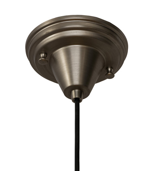 Meyda Lighting Metro 10" Nickel D'Oro Pendant Light With Beige Iridescent Handkerchief Shade Glass