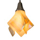 Meyda Lighting Metro 10" Nickel D'Oro Pendant Light With Beige Iridescent Handkerchief Shade Glass
