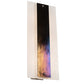 Meyda Lighting Metro 12" 3-Light Nickel Aurora Borealis Wall Sconce With White Opal & Black Iridescent Shade Glass