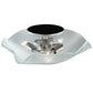 Meyda Lighting Metro 13" 3-Light Nickel Organic Art Glass Flush Mount Light With Clear Seeded Shade Glass