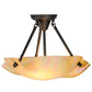 Meyda Lighting Metro 16" 2-Light Craftsman Brown Organic Art Semi-flush Mount Ceiling Light With Beige Iridescent Shade Glass