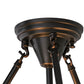 Meyda Lighting Metro 16" 2-Light Craftsman Brown Organic Art Semi-flush Mount Ceiling Light With Beige Iridescent Shade Glass