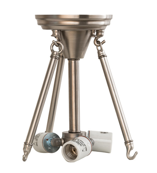 Meyda Lighting Metro 16" 3-Light Brushed Nickel Cognac Swirl Semi-flush Mount Light With Cinnamon Baroque Shade Glass