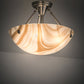 Meyda Lighting Metro 16" 3-Light Brushed Nickel Cognac Swirl Semi-flush Mount Light With Cinnamon Baroque Shade Glass