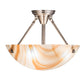 Meyda Lighting Metro 16" 3-Light Brushed Nickel Cognac Swirl Semi-flush Mount Light With Cinnamon Baroque Shade Glass