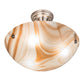 Meyda Lighting Metro 16" 3-Light Brushed Nickel Cognac Swirl Semi-flush Mount Light With Cinnamon Baroque Shade Glass