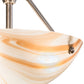 Meyda Lighting Metro 16" 3-Light Brushed Nickel Cognac Swirl Semi-flush Mount Light With Cinnamon Baroque Shade Glass