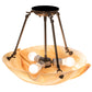 Meyda Lighting Metro 16" 3-Light Mahogany Bronze Semi-flush Mount Light With Beige Iridescent Shade Glass
