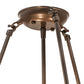 Meyda Lighting Metro 16" 3-Light Mahogany Bronze Semi-flush Mount Light With Beige Iridescent Shade Glass