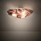 Meyda Lighting Metro 16" 3-Light White Flush Mount Light With Chambord Swirl Organic Shade Glass