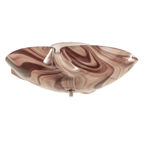 Meyda Lighting Metro 16" 3-Light White Flush Mount Light With Chambord Swirl Organic Shade Glass