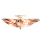 Meyda Lighting Metro 16" 3-Light White Flush Mount Light With Chambord Swirl Organic Shade Glass