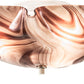 Meyda Lighting Metro 16" 3-Light White Flush Mount Light With Chambord Swirl Organic Shade Glass