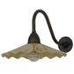 Meyda Lighting Metro 16" Oil Rubbed Bronze Galatia Wall Sconce With Scalloped Beige Art Shade Glass