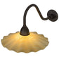 Meyda Lighting Metro 16" Oil Rubbed Bronze Galatia Wall Sconce With Scalloped Beige Art Shade Glass