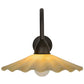 Meyda Lighting Metro 16" Oil Rubbed Bronze Galatia Wall Sconce With Scalloped Beige Art Shade Glass