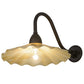 Meyda Lighting Metro 16" Oil Rubbed Bronze Galatia Wall Sconce With Scalloped Beige Art Shade Glass