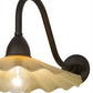 Meyda Lighting Metro 16" Oil Rubbed Bronze Galatia Wall Sconce With Scalloped Beige Art Shade Glass