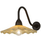 Meyda Lighting Metro 16" Oil Rubbed Bronze Galatia Wall Sconce With Scalloped Beige Art Shade Glass