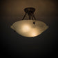 Meyda Lighting Metro 17" 2-Light Oil Rubbed Bronze Semi-flush Mount Light With White Frosted Raindrop Shade Glass