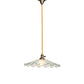 Meyda Lighting Metro 18" Antique Brass Galatia Pendant Light With Clear Scalloped Seeded Shade Glass