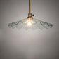Meyda Lighting Metro 18" Antique Brass Galatia Pendant Light With Clear Scalloped Seeded Shade Glass