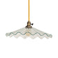 Meyda Lighting Metro 18" Antique Brass Galatia Pendant Light With Clear Scalloped Seeded Shade Glass